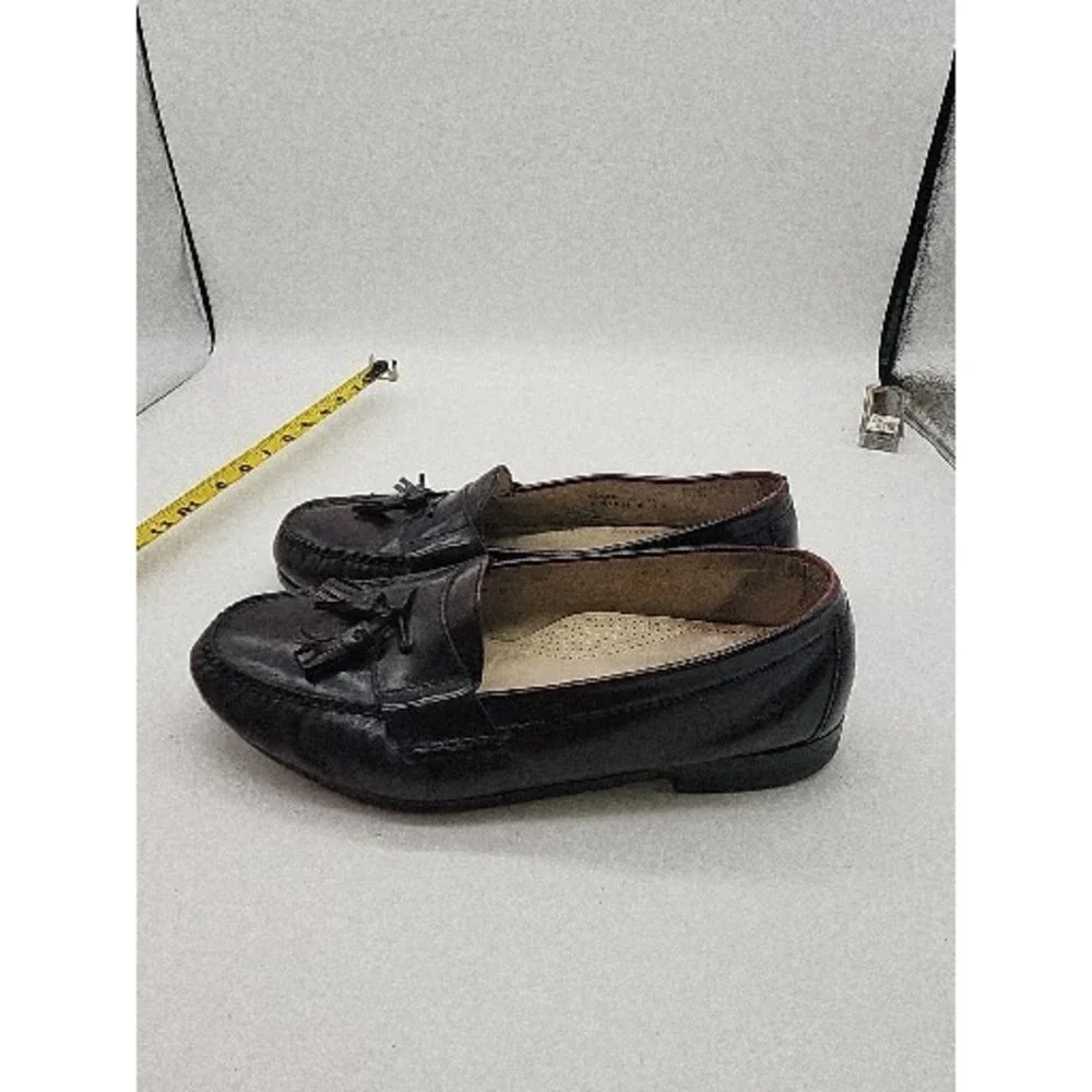 COLE HAAN Mens Shoes 11.5 Casual Dress Mahogany Brown Leather Tassel Loafers